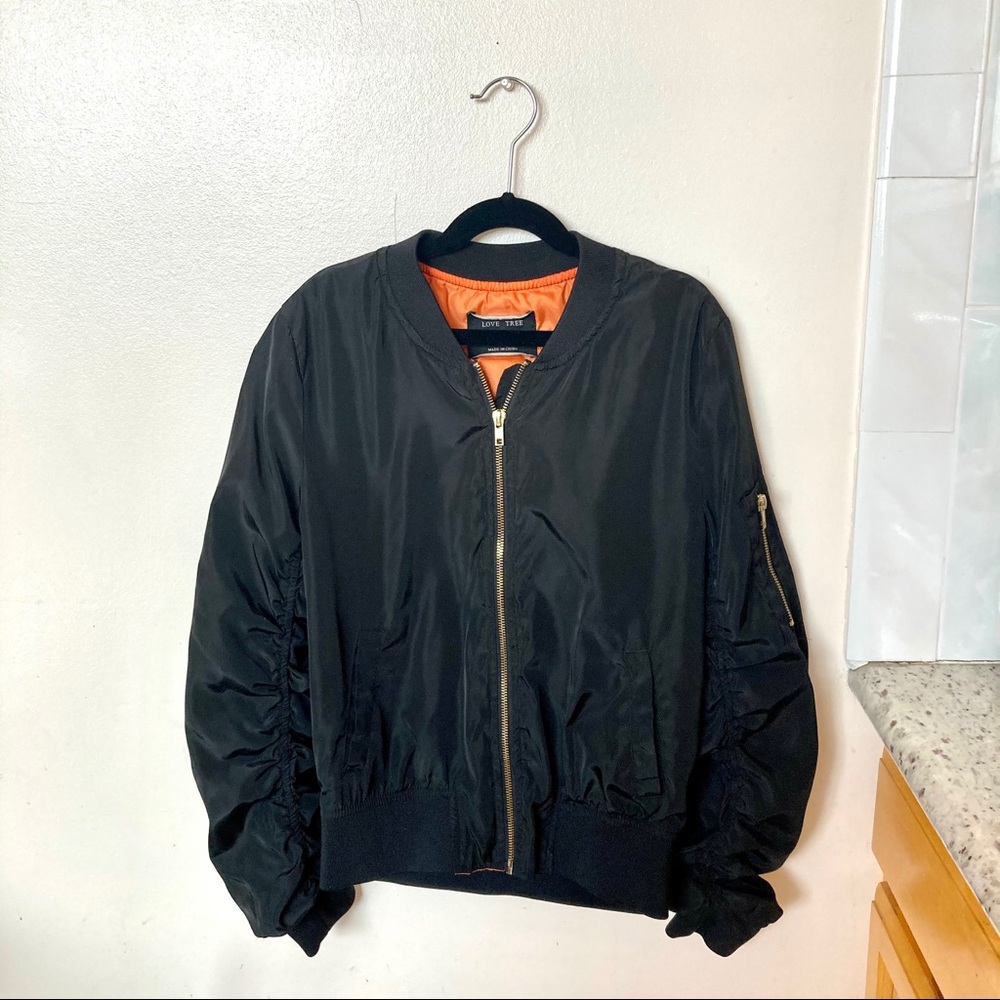 Lightweight black bomber jacket